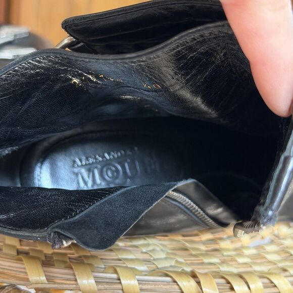 Alexander McQueen Latch Ski Boots MSRP $1350 Black Leather Pumps EU 40 US 10 - Picture 15 of 16